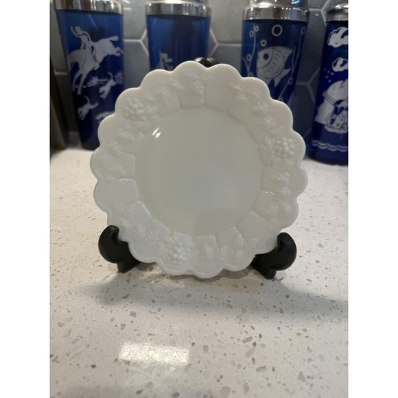 Westmoreland Other - Westmoreland Paneled Grape Milk Glass 6 1/4" Bread Dessert Plate Mid Century